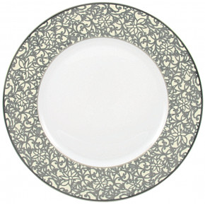 Salamanque Platinum Ivory Flat Cake Serving Plate Round 12.2 in.