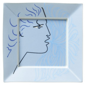 Jean Cocteau Blue Square Trinket Tray 17" x 17" in a gift box