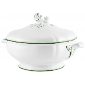 Touraine Double Filet Green Soup Tureen Round 9.6 in.