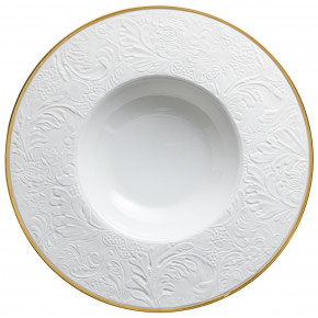 Italian Renaissance Filet Gold French Rim Soup Plate with engraved rim 10.6 Gold Filet