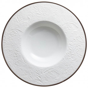 Italian Renaissance Filet Platinum French Rim Soup Plate with engraved rim 10.6 Filet