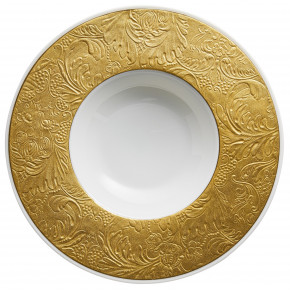 Italian Renaissance Gold French Rim Soup Plate with engraved rim 10.6 Gold