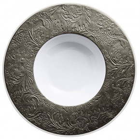 Italian Renaissance Platinum French Rim Soup Plate with engraved rim 10.6 Platinum
