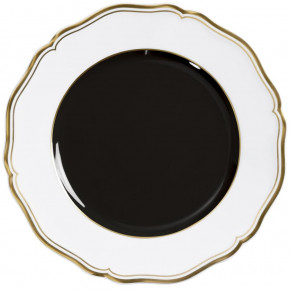 Mazurka Gold Black Dessert Plate 8.7 in