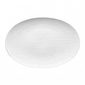 Mesh White Platter Flat Oval 15 in