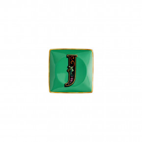Holiday Alphabet Canape Dish J 4 3/4 in Square