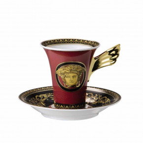 Medusa Red Coffee Cup & Saucer 6 in, 6 oz
