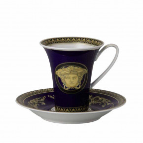 Medusa Blue Coffee Cup & Saucer 6 in, 6 oz