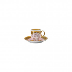 Medusa Amplified Pink Coin After Dinner Cup & Saucer 4 1/4 in