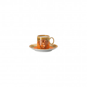 Medusa Amplified Orange Coin After Dinner Cup & Saucer 4 1/4 in