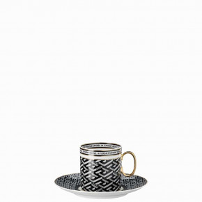 La Greca Signature Black Coffee Cup & Saucer 6 in , 6 oz