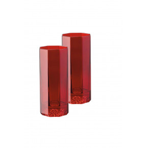Medusa Lumiere Red Long Drink Set Of Two 6 in 8 oz