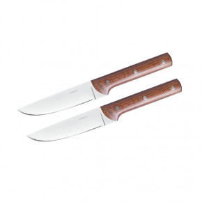 Porterhouse Steak Knife Set, 2 Pcs, Smooth Blade, Gift Boxed 10 in 18/10 Stainless Steel Blade, Wooden Handle