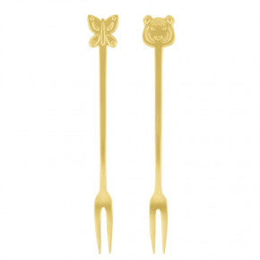 Party Fashion Set 2 Party Forks Antico Pvd Gold