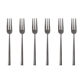 Cake & Coffee Gift Box, 6 Pastry Forks, Rock Pvd 2Black