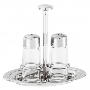 Avenue Salt And Pepper Holder With Crystal 6 1/4x4 3/8 Silverplated