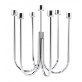 Kyma Candelabra 7 Lights Round 9 7/8 Silverplated On Stainless Steel