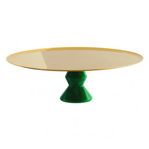 Madame Footed Stand 3 3/4 In 11 3/4 In H Pvd Gold/Green Resin