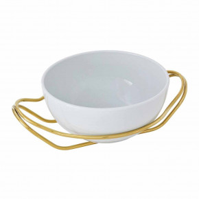 New Living Round Spaghetti Dish Set Round 10 5/8 Pvd Gold Mirror