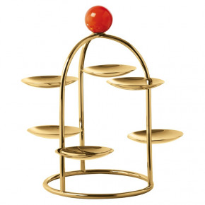 Penelope Pastry Stand, 6 Small Dishes 7 1/8x6 1/4 Pvd Gold