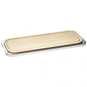 Linear Tray, Oblong With Cutting Board 18 7/8x7 1/2 Silverplated