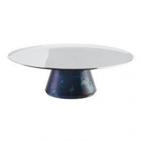 Madame Footed Stand 2 In 6 1/4 In H Stainless Steel/Blue Resin