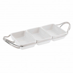 New Living Rectangular Hors D'Oeuvre Tray Set 14 1/8x7 1/8 Mirror Stainless Steel
