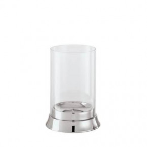 Bamboo Candle Lamp With Crystal Round 3 7/8 5-1/2 in H 18/10 Stainless Steel