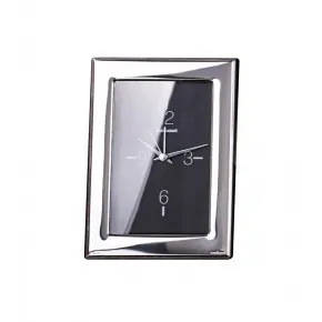 Frames Flat Clock 3 1/2x5 In. Silver Bilaminate