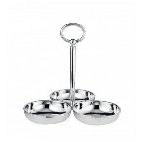 Rencontre Snack Server 3 Small Cups 8.25 in. Silverplated