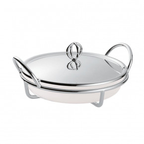 Latitude Round Gratin Dish With Cover 12.375x10.625 in. Silver Plated