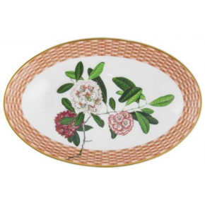 Tresor Fleuri Beige Quenelle Dish Rhododendron 14 in. x 9 in. in a gift box