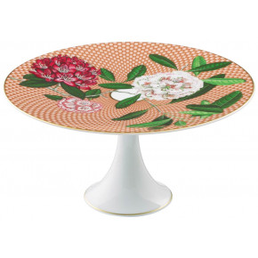 Tresor Fleuri Beige Petit Four Stand Rhododendron Round 8.7 in. in a gift box