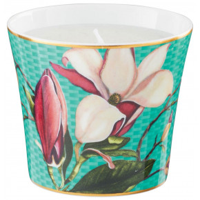 Tresor Fleuri Turquoise Candle Pot Magnolia Round 3.34645 in. in a gift box
