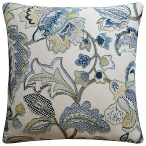 Orford Embroidery Blue Gold 22x22 in Pillow
