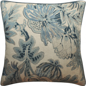 Floral Gala Slate Blue 22x22 in Pillow