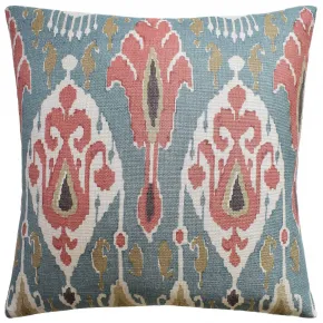 Ikat Bokhara Teal 22x22 in Pillow