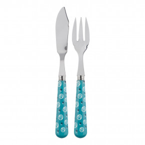 Provencal Turquoise Fish Set 8.25" (Knife, Fork)