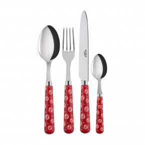 Provencal Red 4-Pc Setting (Dinner Knife, Dinner Fork, Soup Spoon, Teaspoon)