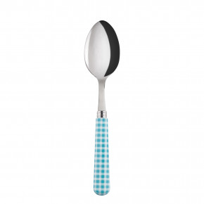 Gingham Turquoise Soup Spoon 8.5"