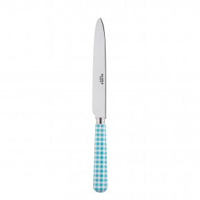 Gingham Turquoise Dinner Knife 9.25"
