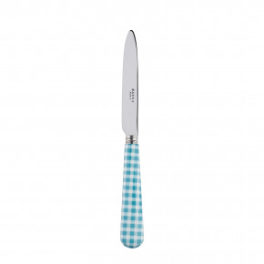 Gingham Turquoise Dessert Knife 8"