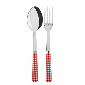 Gingham Red 2-Pc Serving Set 10.25" (Fork, Spoon)