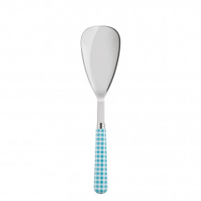Gingham Turquoise Rice Serving Spoon 10"