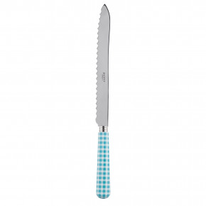 Gingham Turquoise Bread Knife 11"