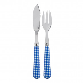 Gingham Lapis Blue Fish Set 8.25" (Knife, Fork)