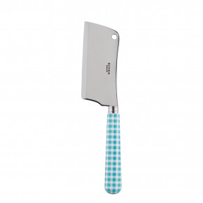Gingham Turquoise Cheese Cleaver 8"