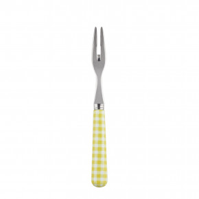 Gingham Yellow Cocktail Fork 5.75"