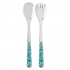 Daisy Turquoise 2-Pc Salad Serving Set 10.25" (Fork, Spoon)