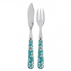 Daisy Turquoise Fish Set 8.25" (Knife, Fork)